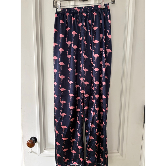 SHEIN Girls Navy Pink Flamingo Print Pajama Set XL - Picture 7 of 8